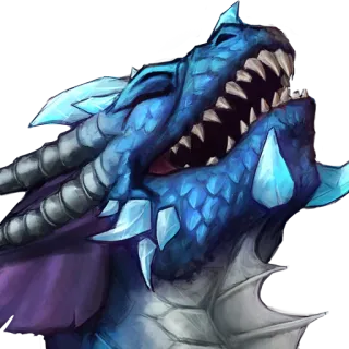🤣 dragon, fantastique, créature, mythe, dragon des glaces, bleu whatsapp sticker