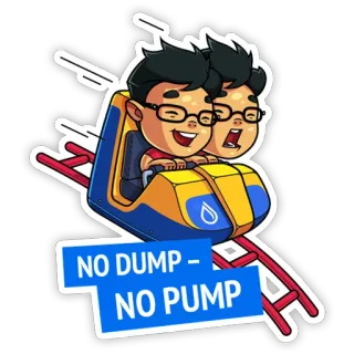 🚂 NO DUMP - NO PUMP montagne russe, discarica, pompa, cartone animato, finanza, economia telegram sticker