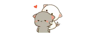 🤨 猫, ハグ, カップル, 愛 telegram sticker