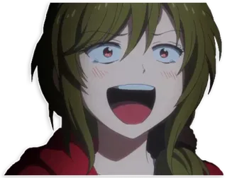 😃 Anime, Dibujos animados, Expresión, Mujer, Emocionada, Feliz telegram sticker