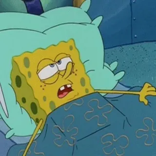 🌟 Spongebob Spongebob, cartoon, slaperig, bed, personage, animatie telegram sticker