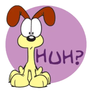 😯 Odie Garfield HUH? dog, cartoon, confused, garfield, odie whatsapp sticker