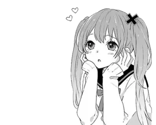☺️ Anime, Schattig, Manga, Meisje, Harten, Kawaii whatsapp sticker