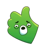 😐 kciuk w górę, kreskówka, naklejka, zielony, gest dłoni, pozytywny telegram sticker