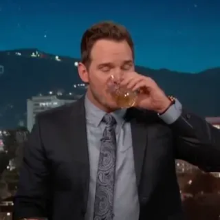 🐁 Chris Pratt Chris Pratt, Aktor, Minum, Talkshow, Selebriti, Setelan telegram sticker