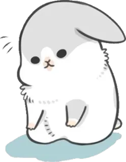 😔 bunny, rabbit, cute, kawaii, animal, pet telegram sticker