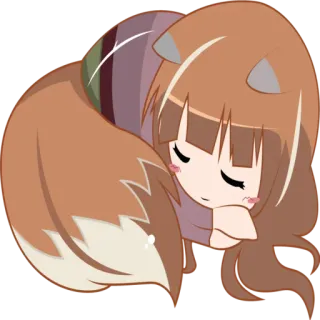 😴 anime, cute, sleeping, chibi, kawaii, fox telegram sticker