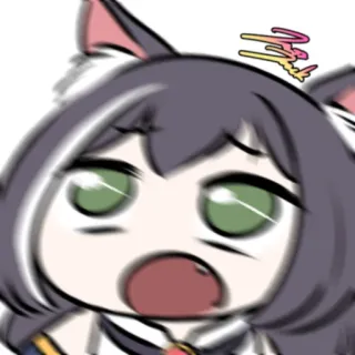 😳 Аниме, Девушка-кошка, Наклейка, Мультфильм, Манга, Каваий, Чиби whatsapp sticker