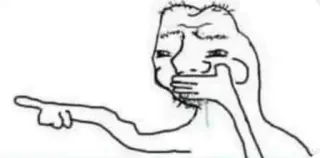 🌟 Wojak Meme, Engraçado, Apontando, Rindo, Wojak telegram sticker