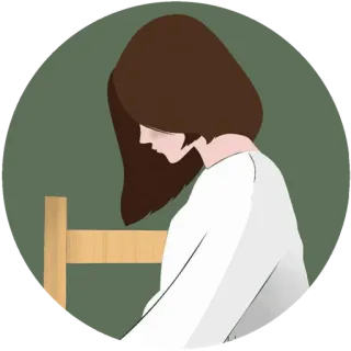 🌸 иллюстрация, грустный, одинокий, женщина, депрессия, горе telegram sticker