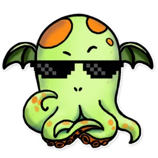 😎 adesivo, polvo, desenho animado, monstro, óculos de sol telegram sticker