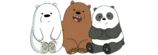 💧 We Bare Bears bears, cartoon, cute, Ice Bear, Grizz, Panda whatsapp sticker