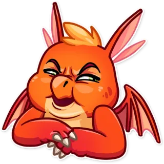 😏 dragon, dessin animé, fantaisie, créature, mignon, monstre telegram sticker
