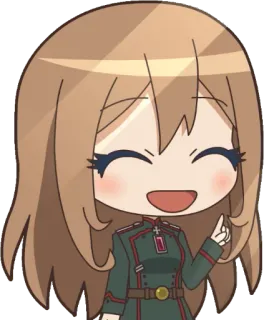 😄 Anime, Militar, Chica, Uniforme telegram sticker