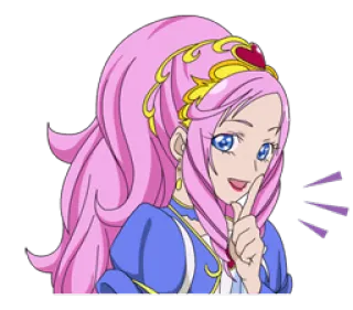 😌 Anime, Garota, Princesa, Cabelo Rosa, Olhos Azuis, Falando telegram sticker