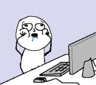 😌 meme, computer, trollface, drooling, online whatsapp sticker