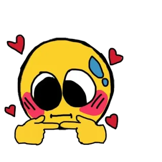 😳 Emoji, Corado, Tímido, Corações, Fofo telegram sticker