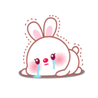 😭 bunny, rabbit, crying, sad, kawaii, cute, tearful whatsapp sticker