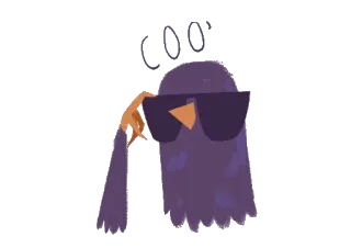 😎 LOL ptak, okulary przeciwsłoneczne, cool, lol, animowany telegram sticker