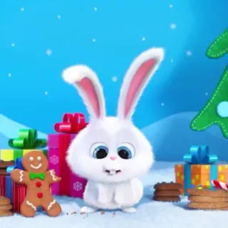 🐰 coniglio, Natale, inverno, biscotti, pan di zenzero, carino, cartone animato whatsapp sticker