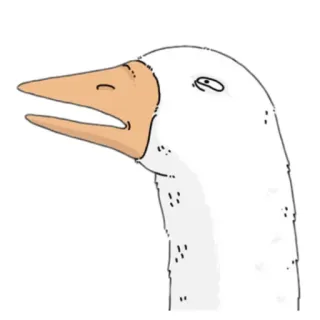 🦢 ganso, animal, pássaro, branco, desenho animado telegram sticker