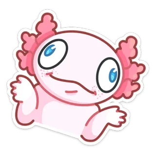 🤷‍♂️ Axolotl, Sticker, Mignon, Rose, Animal, Dessin animé whatsapp sticker