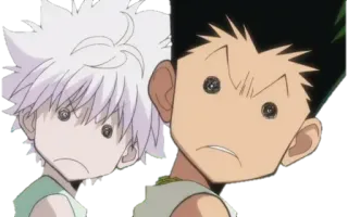 ☹️ Gon Freecss Hunter x Hunter anime, hunterxhunter, gon, killua, cartoon, funny, meme telegram sticker