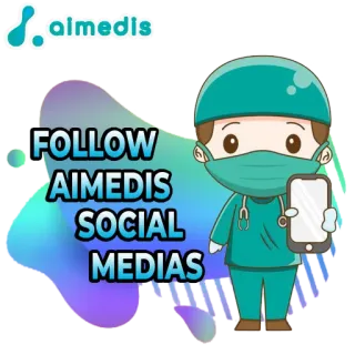 😉 FOLLOW AIMEDIS SOCIAL MEDIAS Aimedis, Media sosial, Ikuti, Dokter, Kedokteran, Kesehatan whatsapp sticker