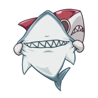 😀 requin, dessin animé, animal, créature marine, mascotte, mignon telegram sticker