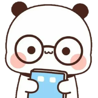 🦋 Panda, niedlich, Brille, Tier, Cartoon telegram sticker