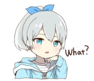 😦 What? Anime, süß, Mädchen, verwirrt telegram sticker