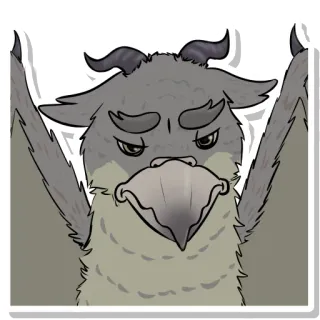 😒 grifo, criatura mítica, monstro, fantasia, ilustração, adesivo whatsapp sticker