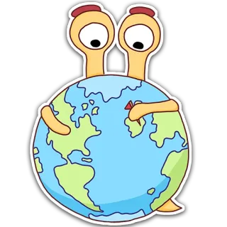 🌎 Terra, Mundo, Desenho animado, Planeta, Global, Personagem telegram sticker