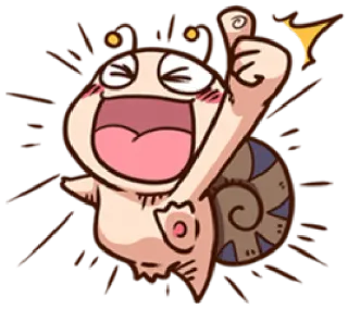 👍 Schnecke, Cartoon, Daumen hoch, süß, fröhlich, aufgeregt telegram sticker