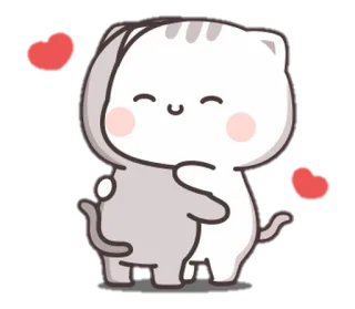 🥰 Katze, Umarmung, Liebe, süß, Tier, Herz, Zuneigung whatsapp sticker
