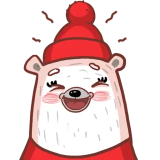 😺 orso, cartone animato, inverno, carino, animale, adesivo, cappello whatsapp sticker