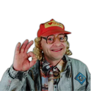👌 I LOVE SPAIN uomo, ok, gesto della mano, spagna, amo la spagna, biondo telegram sticker