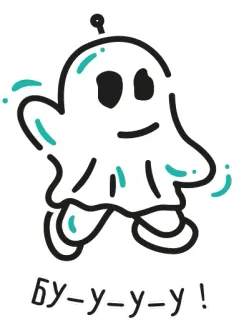 🎃 БУ-У-У-У! призрак, хэллоуин, милый, мультфильм, бу, страшный whatsapp sticker