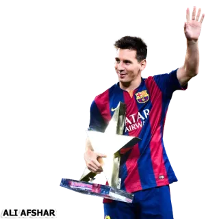 ⚽ Lionel Messi ALI'AFSHAR sepak bola, sepak bola, atlet, Barcelona, Messi, olahraga telegram sticker
