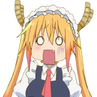 😟 Tohru Miss Kobayashi's Dragon Maid Anime, Drago, Maid, Carino, Sorpreso telegram sticker