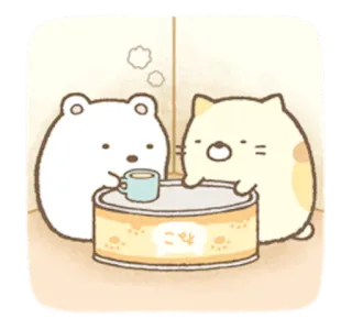 😂 こやけ beruang, kucing, kawaii, imut, kartun, binatang, kopi, Sumikko Gurashi telegram sticker