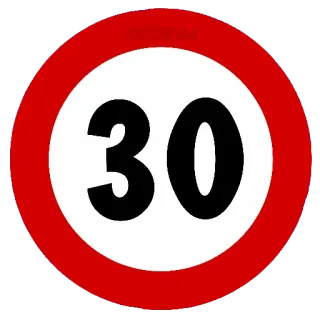 3️⃣ 30 ograniczenie prędkości, znak drogowy, ruch drogowy, limit, 30 telegram sticker
