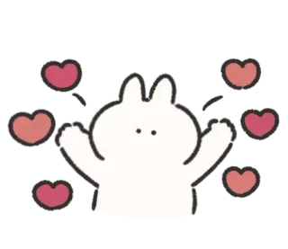 🍰 thỏ, thỏ, trái tim, tình yêu, dễ thương, hoạt hình telegram sticker