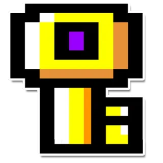 🔑 pixel art, abstract, geometric, key, gold, purple telegram sticker