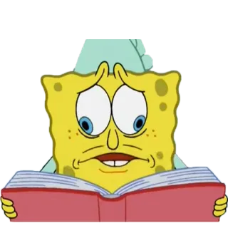 📖 Spongebob spongebob, desenho animado, nickelodeon, leitura, livro whatsapp sticker