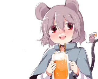 🍺 Anime, Bir, Tikus, Alkohol, Kartun telegram sticker