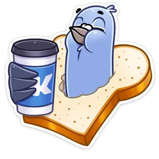 ☕️ burung, sandwich, kopi, kartun, lucu telegram sticker