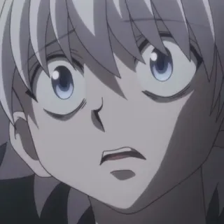 🥺 Killua Zoldyck Hunter x Hunter Anime, Killua, Hunter x Hunter, Charakter, Schockiert, Ausdruck telegram sticker