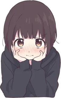 😳 Аниме, Мило, Девушка, Румянец telegram sticker