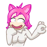 🤭 猫耳娘, アニメ, 漫画, ピンク髪, 幸せ, 面白い, 可愛い telegram sticker